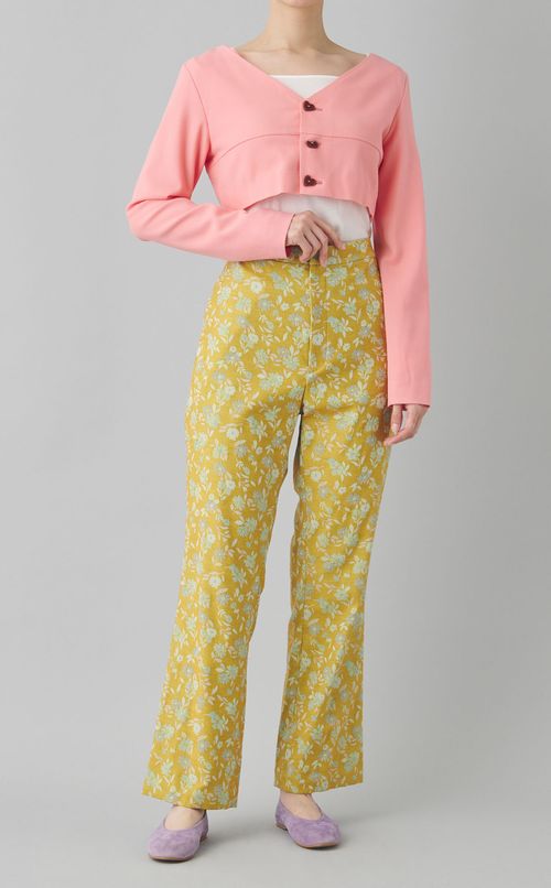 ウールジョーゼットクロップドトップス