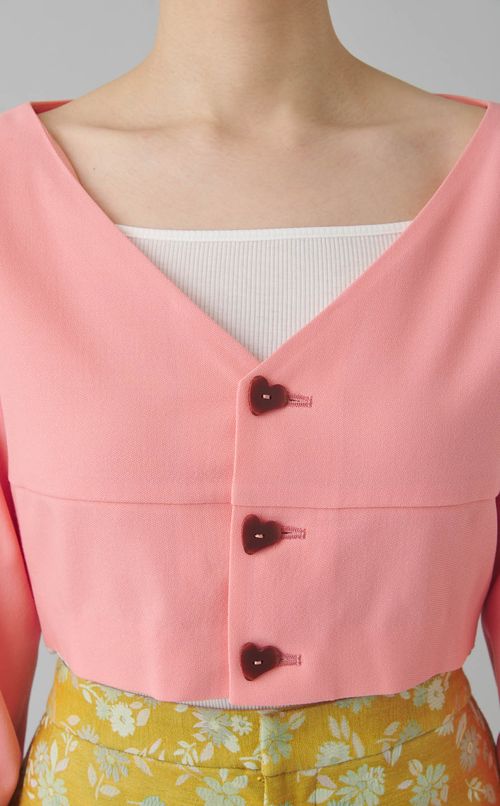 ウールジョーゼットクロップドトップス