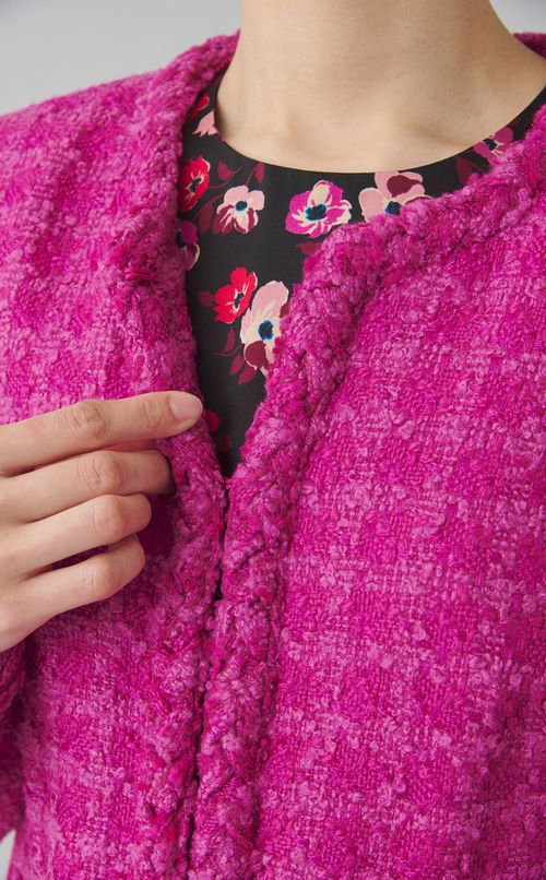 ノーカラーツイードショートジャケット