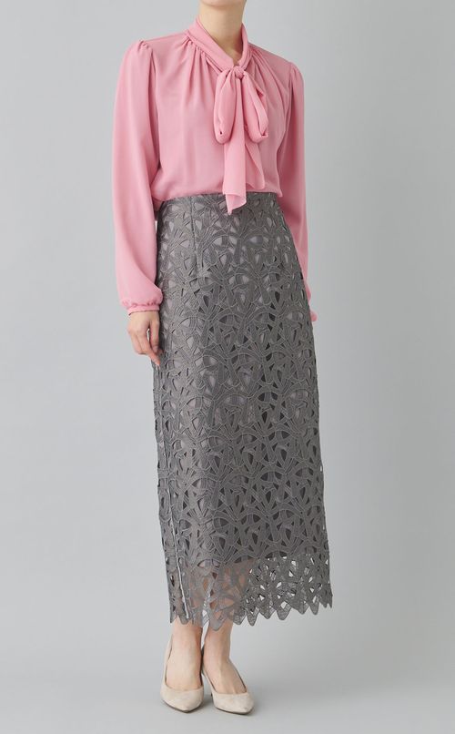 シフォンボウタイブラウス