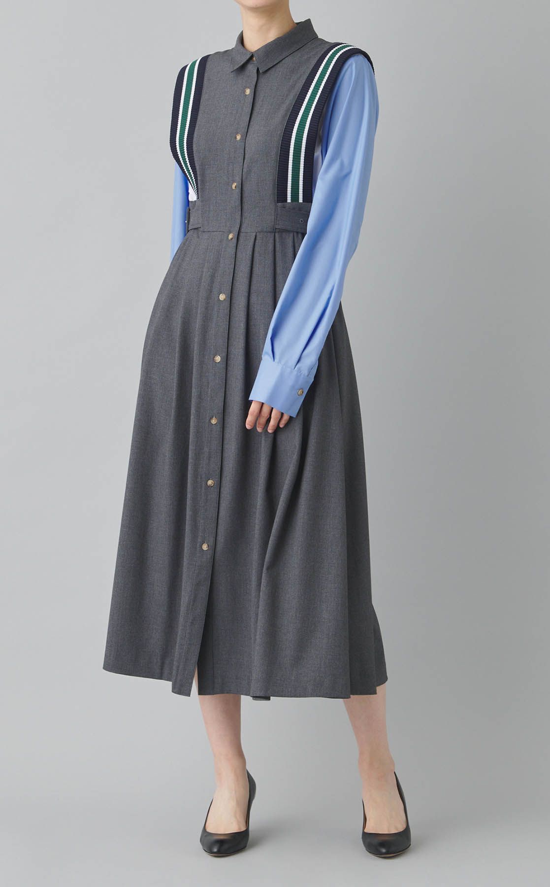 FURFUR｜リブラインミックスワンピース