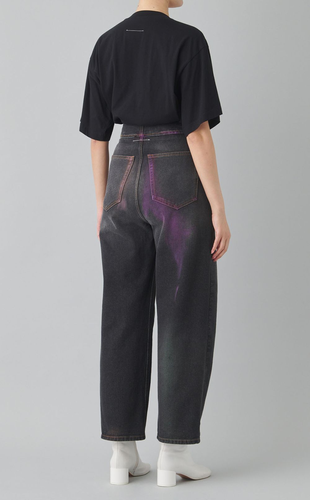 ボタンフライスプレーデニムパンツ