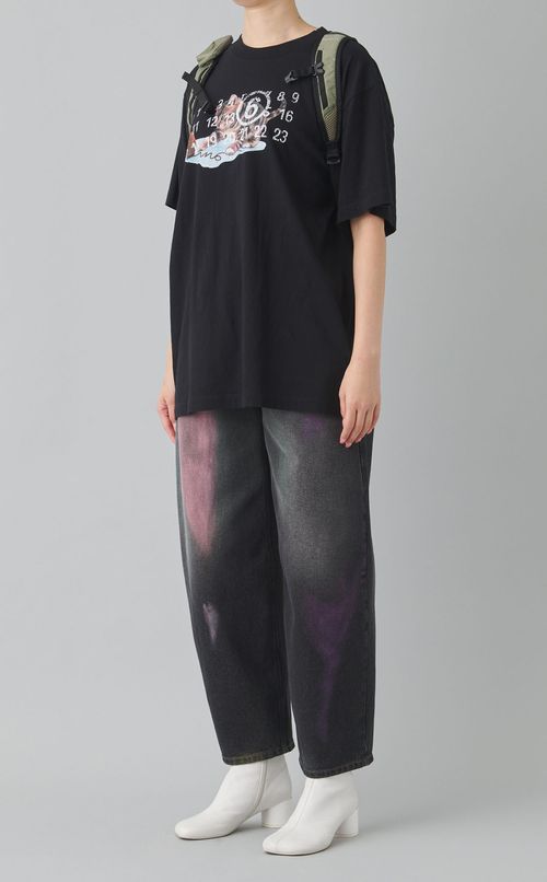 ボタンフライスプレーデニムパンツ