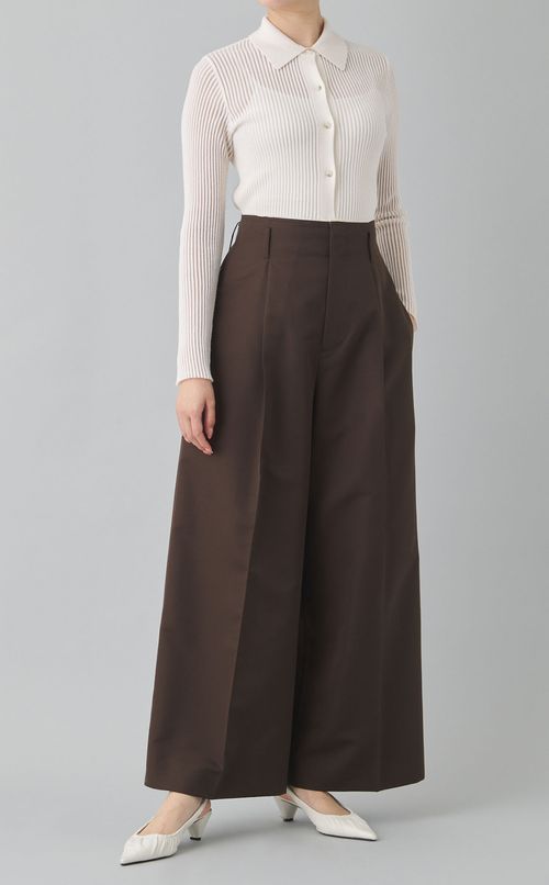 ポロニットリブカーディガン