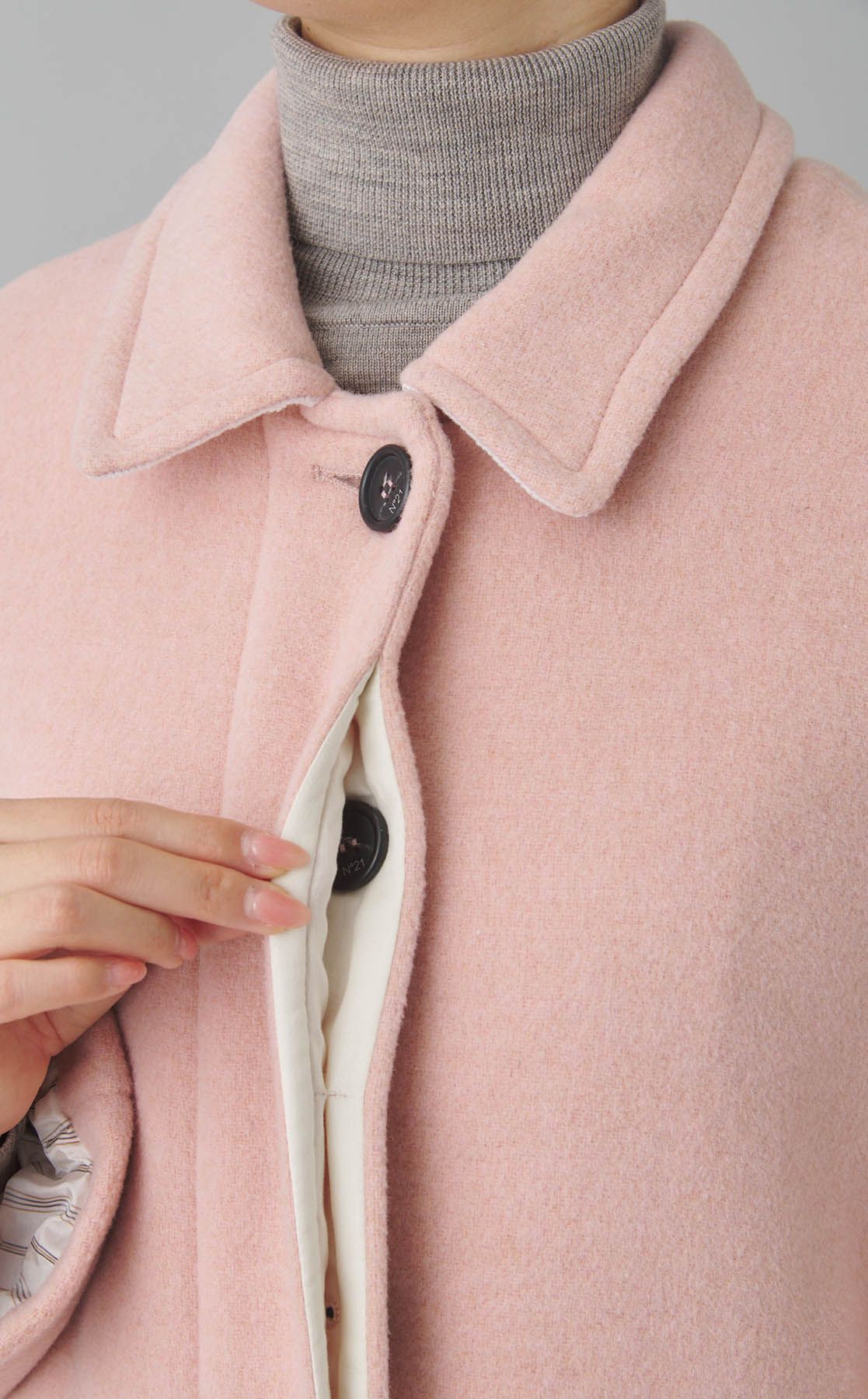 お値打ち価格！！nowos ナッピングコート N°21｜ウールバックジップステンカラーコート