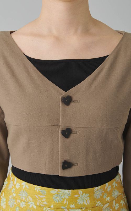 ウールジョーゼットクロップドトップス