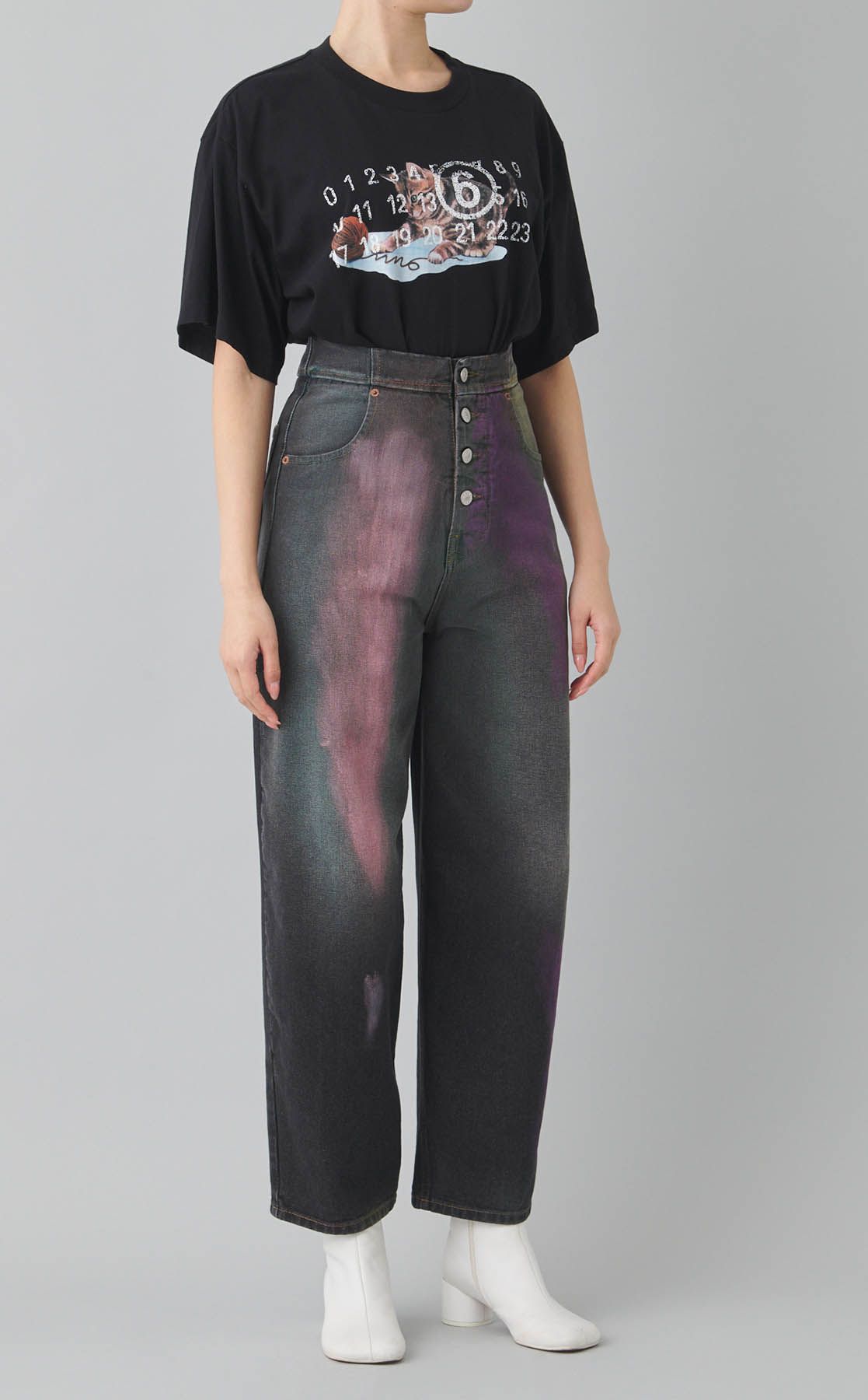 MM6 Maison Margiela｜ロゴキャットプリントTシャツ