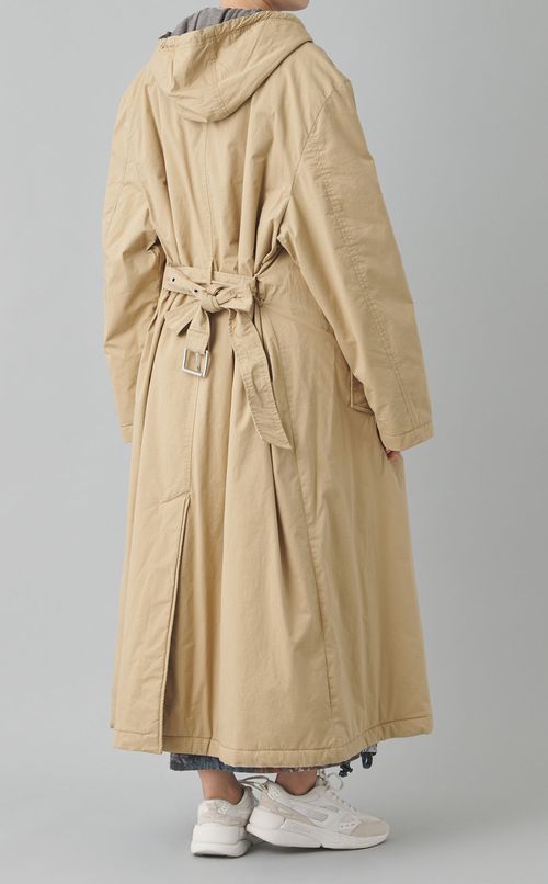 コットン中綿フード付卜レンチコート