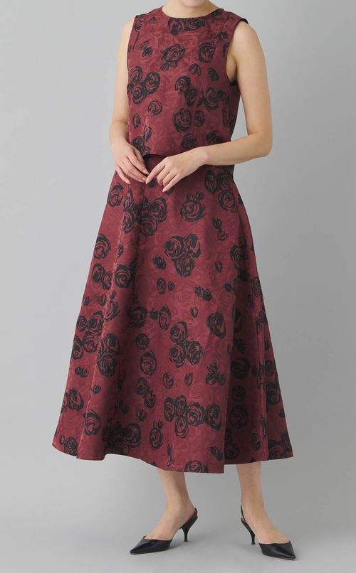 ローズジャガードノースリーブブラウス