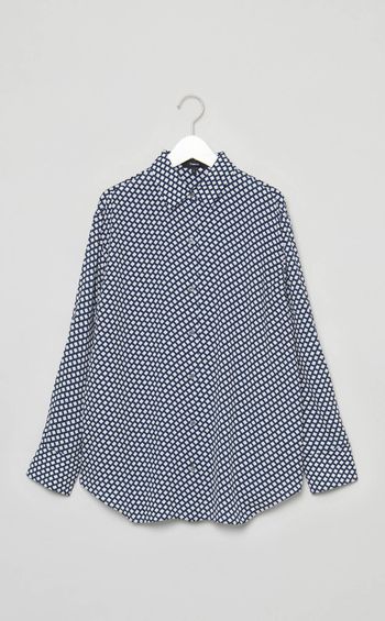 ブロックプリントジョーゼットシャツ