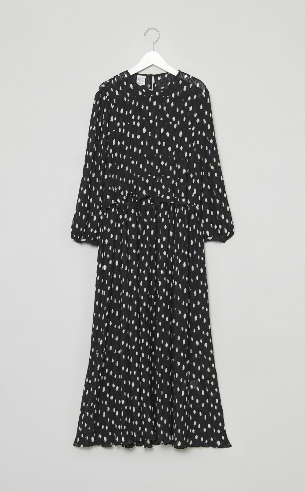 ドットシースループリーツワンピース