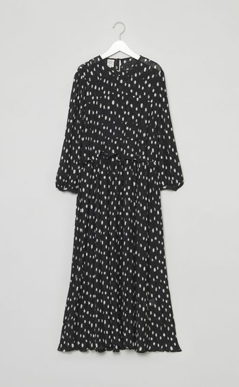 ドットシースループリーツワンピース