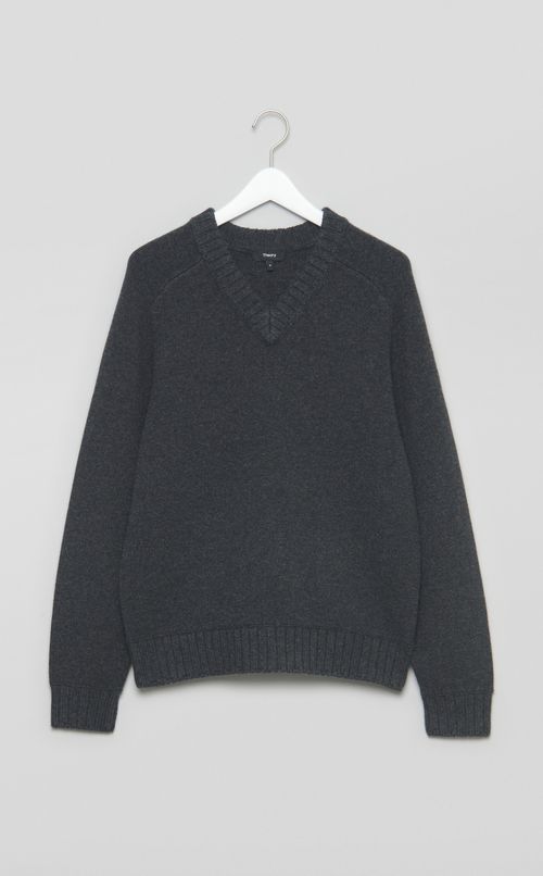 ヘビーウールVネックニット