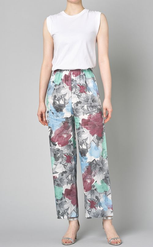 フラワープリントリラックスパンツ