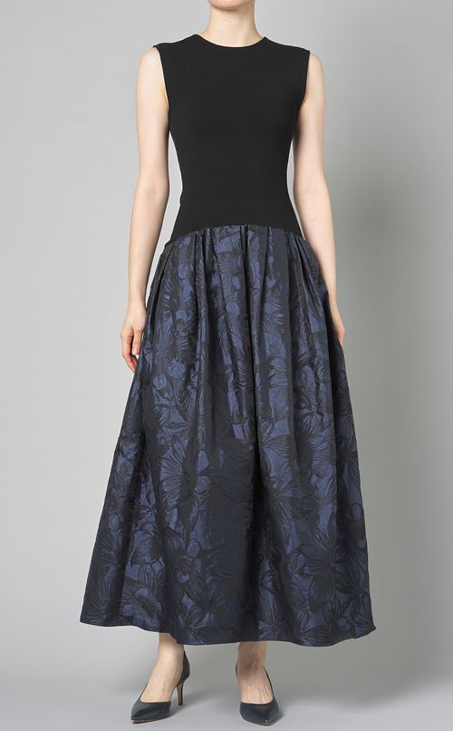 ジャガードフラワードッキングワンピース