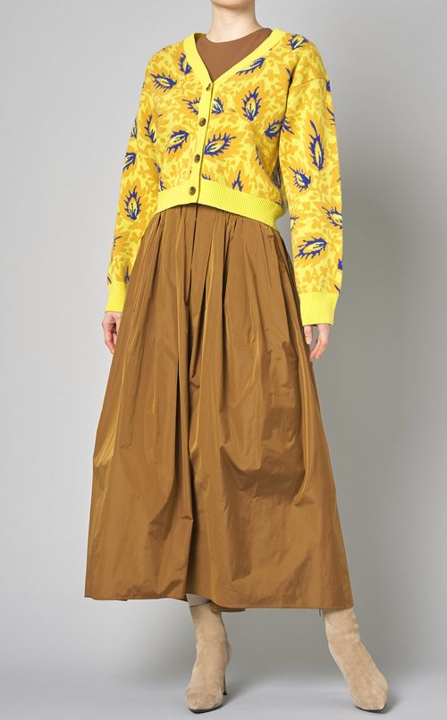 シルク混ウエストギャザーワンピース