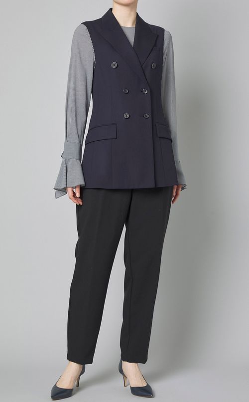 ギャバジンダブルブレストジレ