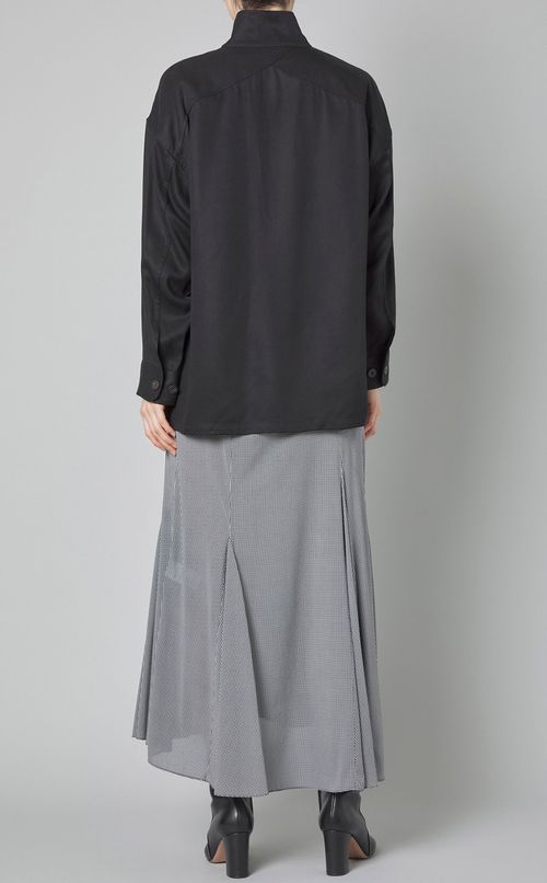 ツイルジップアッププルオーバーシャツ