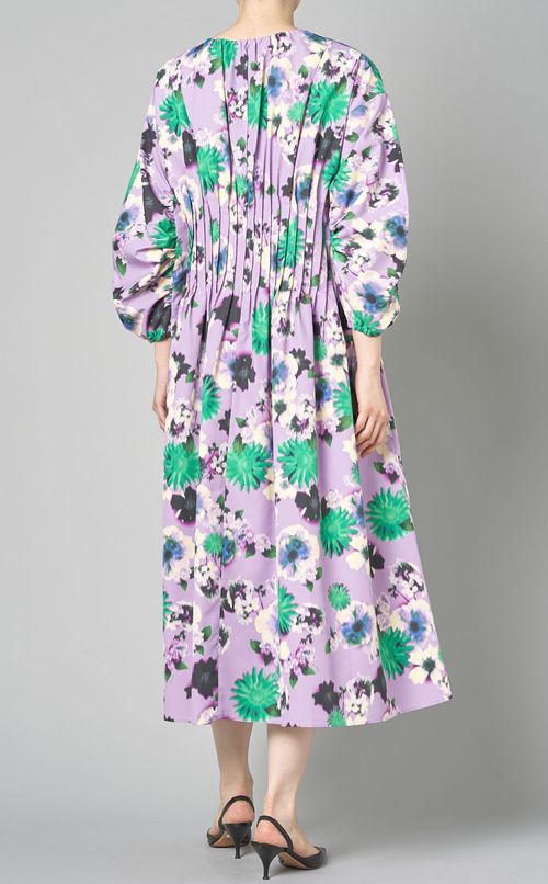 フラワープリントボリュームワンピース