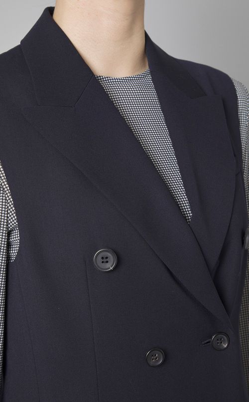 ギャバジンダブルブレストジレ