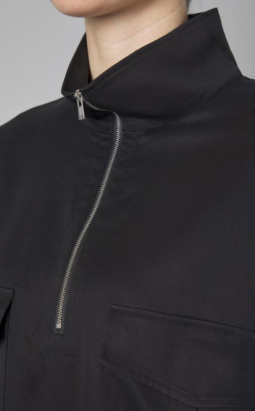 ツイルジップアッププルオーバーシャツ