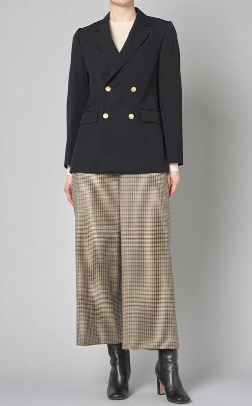 チェックプリントストレートパンツ