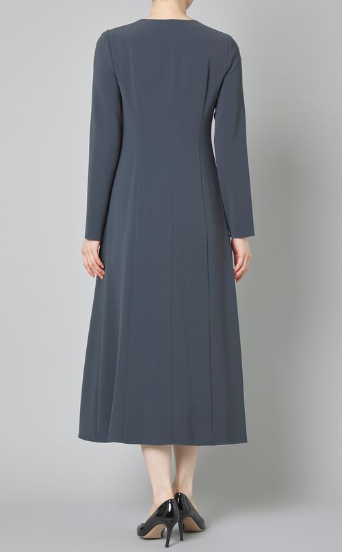 ダブルクロスVネックフレアワンピース