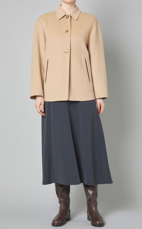 ダブルクロスVネックフレアワンピース