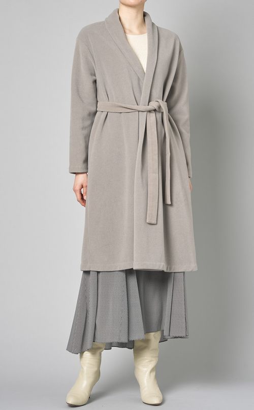 ベルト付ジャージーガウンコート