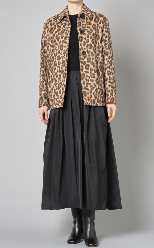 レオパードジャガードショートコート