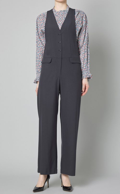 プリントスタンドギャザーネックシャツ