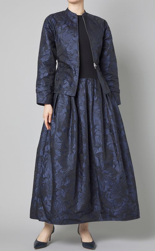 フラワージャガードジップブルゾン