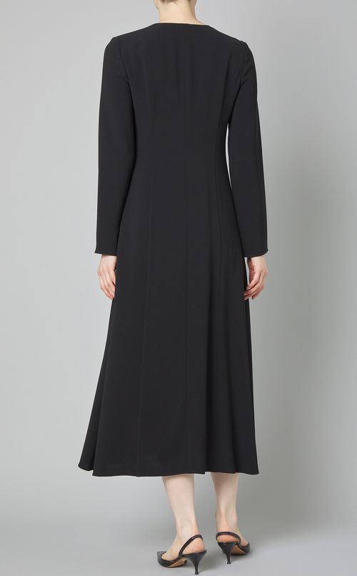 ダブルクロスVネックフレアワンピース