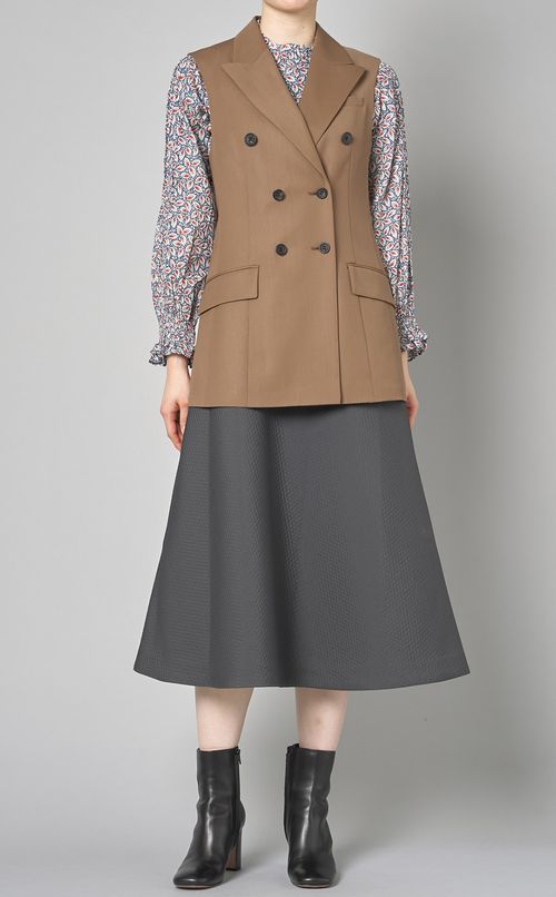 ギャバジンダブルブレストジレ