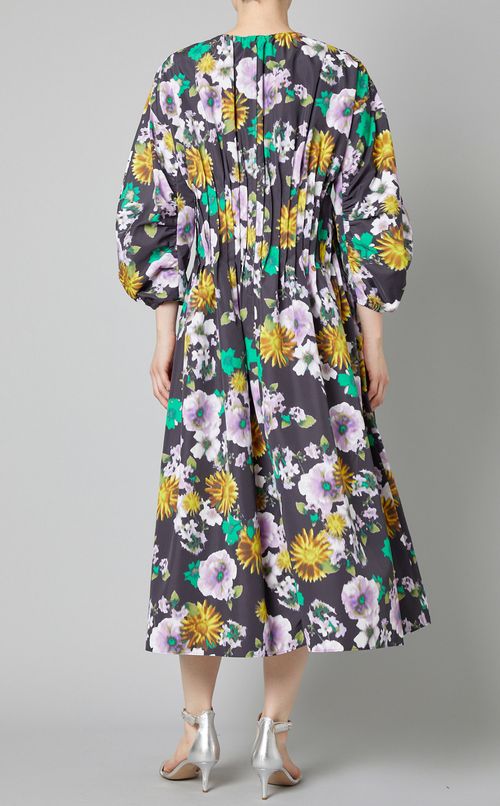 フラワープリントボリュームワンピース