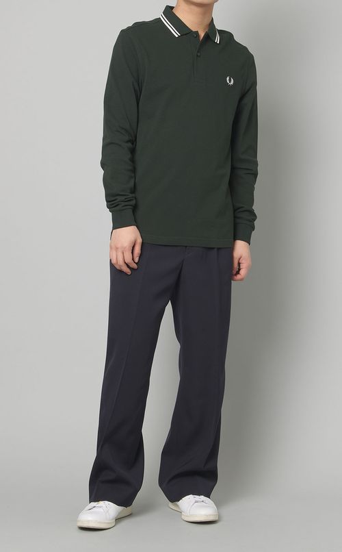 ウールギャバワイドレッグトラウザーズ