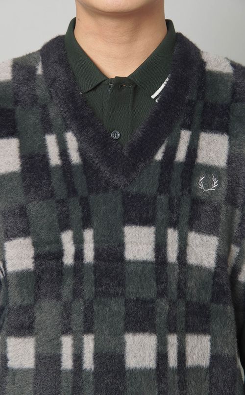 チェッカーボードニットベスト