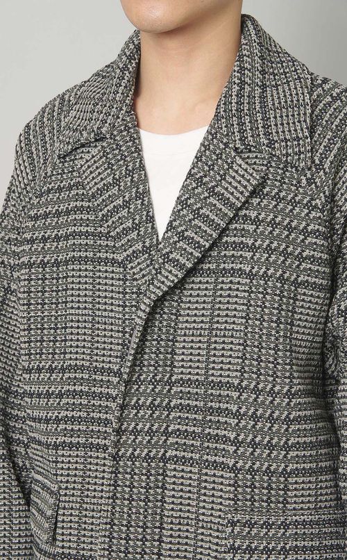 グレンチェックラグランコート