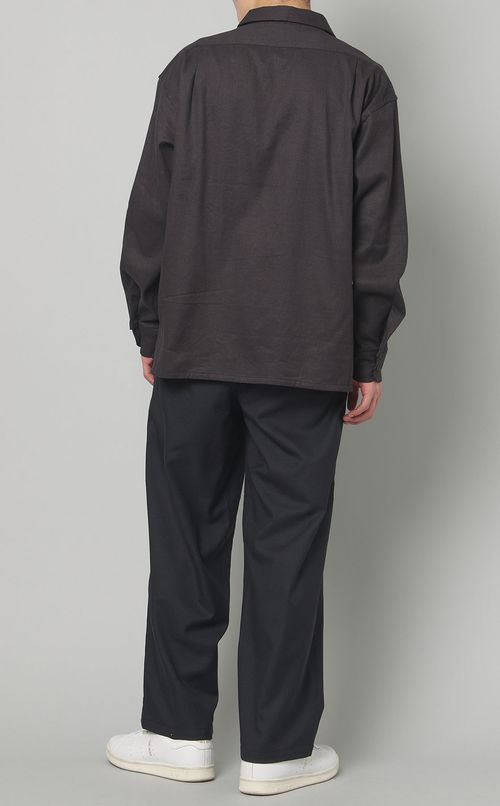 リネンフリースオープンカラーシャツ