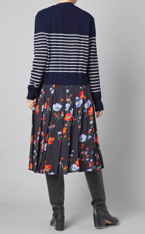 ウールボーダー Vネックカーディガン