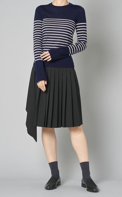 ウールボーダーニットプルオーバー