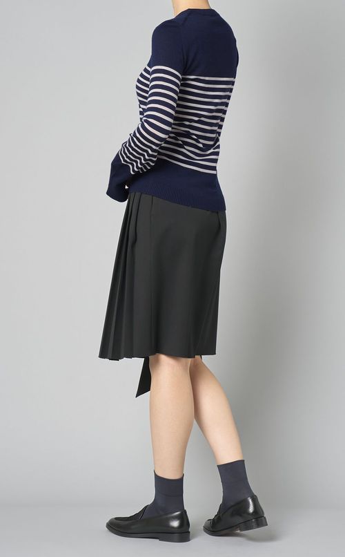 ウールボーダーニットプルオーバー