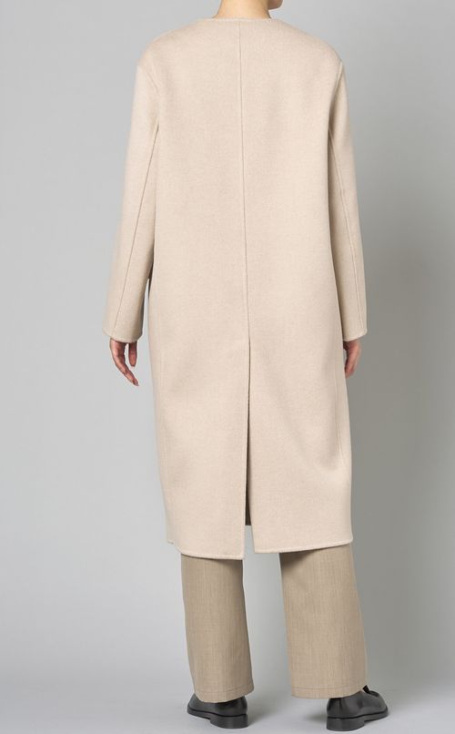 ダブルフェイスノーカラーコート