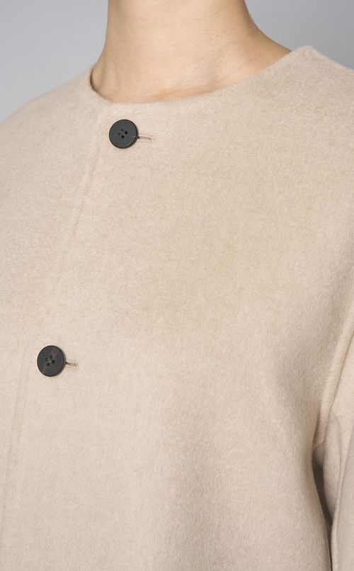 ダブルフェイスノーカラーコート