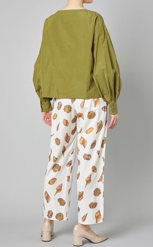 シェルプリントサテンイージーパンツ