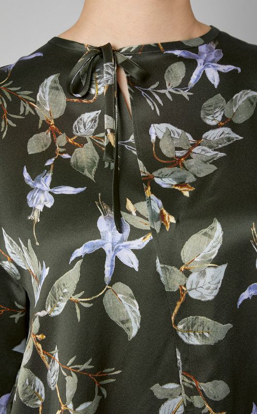 ベルフラワープリントドレープブラウス