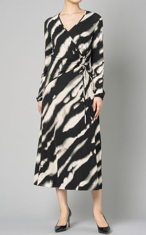 ゼブラプリントジャージラップワンピース