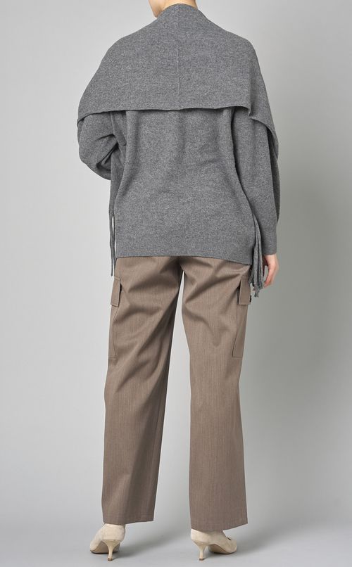 マフラーデザインニットカーディガン