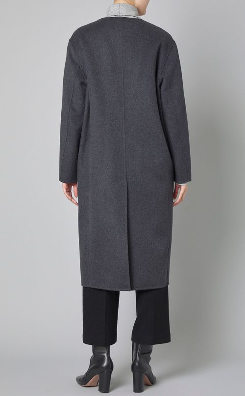 ダブルフェイスノーカラーコート