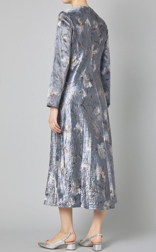 カーネーションプリントクルーネックドレス